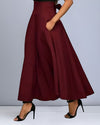 Jupe maxi - élégante conception plissée taille haute