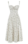 Robe midi fleurie pour femme - silhouette ajustée pour les garden parties d'été