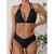 Ensemble bikini 2 pièces ladies taille haute avec col halter - tissu extensible doux pour une détente à la plage