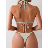 Ensemble de bain 2 pièces pour femmes, bikini taille haute élégant - haut triangle chic pour vos journées à la plage