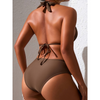 Ensemble de maillot de bain femme 2 pièces - haut triangle tendance et bas taille haute pour vos escapades à la plage