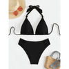Ensemble de maillot de bain femme 2 pièces - haut triangle tendance et bas taille haute pour vos escapades à la plage