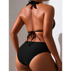 Ensemble de maillot de bain femme 2 pièces - haut triangle tendance et bas taille haute pour vos escapades à la plage