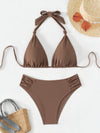 Ensemble de maillot de bain femme 2 pièces - haut triangle tendance et bas taille haute pour vos escapades à la plage