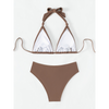 Ensemble de maillot de bain femme 2 pièces - haut triangle tendance et bas taille haute pour vos escapades à la plage