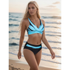 Ensemble de maillot de bain 2 pièces pour femmes - bikini taille haute à la mode avec soutien