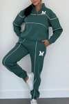 Ensemble de survêtement tendance en 2 pièces pour femmes - sweat à zip doux et pantalon décontracté