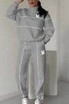 Ensemble de survêtement tendance en 2 pièces pour femmes - sweat à zip doux et pantalon décontracté