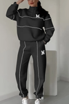 Ensemble de survêtement tendance en 2 pièces pour femmes - sweat à zip doux et pantalon décontracté