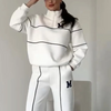Ensemble de survêtement tendance en 2 pièces pour femmes - sweat à zip doux et pantalon décontracté