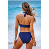 Ensemble de bikini femme 2 pièces taille haute - élégante encolure licou pour la plage et la piscine