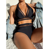 Ensemble de bikini femme 2 pièces taille haute - élégante encolure licou pour la plage et la piscine