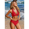 Ensemble de bikini femme 2 pièces taille haute - élégante encolure licou pour la plage et la piscine