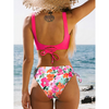 Ensemble de bikini 2 pièces pour femmes - haut à nouer et bas à liens latéraux pour la plage ou au bord de la piscine