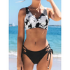 Ensemble de bikini 2 pièces pour femmes - haut à nouer et bas à liens latéraux pour la plage ou au bord de la piscine