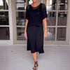 Ensemble femme décontracté en 2 pièces - top en maille chic et jupe fluide pour un look quotidien