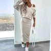 Ensemble décontracté femme en 2 pièces - sweat ample et jupe midi pour un look quotidien