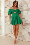 Robe d'été femme en 2 pièces avec manches bouffantes - tenue décontractée chic