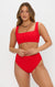 Ensemble de maillot de bain 2 pièces pour femmes en rouge pimenté - plage tendance pour l'été