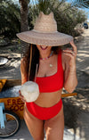 Ensemble de maillot de bain 2 pièces pour femmes en rouge pimenté - plage tendance pour l'été