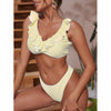 Ensemble de maillot de bain femme 2 pièces avec volants - tenue élégante pour la plage