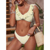 Ensemble de maillot de bain femme 2 pièces avec volants - tenue élégante pour la plage