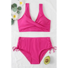 Ensemble de bain 2 pièces pour femmes - bikini taille haute tendance pour des vacances stylées