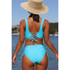 Ensemble de bain 2 pièces pour femmes - bikini taille haute tendance pour des vacances stylées