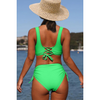 Ensemble de bain 2 pièces pour femmes - bikini taille haute tendance pour des vacances stylées