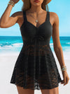 Ensemble de maillot de bain tankini femme - élégante plage noire pour un été chic