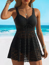 Ensemble de maillot de bain tankini femme - élégante plage noire pour un été chic