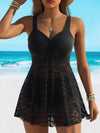 Ensemble de maillot de bain tankini femme - élégante plage noire pour un été chic