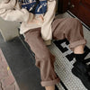 Pantalons en velours côtelé pour femmes - modèle taille haute - pantalons larges polyvalents pour un usage quotidien