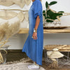 Robe maxi en denim pour femmes avec fentes latérales - chic bleu pour un look décontracté au quotidien