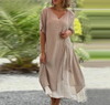 Robe midi légère d'été pour femmes - coupe décontractée, style polyvalent pour les occasions casual et élégantes