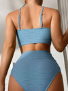 Ensemble de maillot de bain deux pièces pour femmes - bikini taille haute avec volants élégants, tissu extensible doux