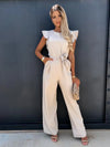 Combinaison large à manches volantes - tenue estivale chic pour toutes les occasions