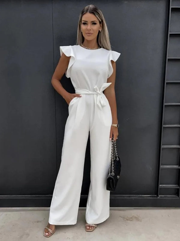 Combinaison large à manches volantes - tenue estivale chic pour toutes les occasions