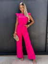 Combinaison large à manches volantes - tenue estivale chic pour toutes les occasions