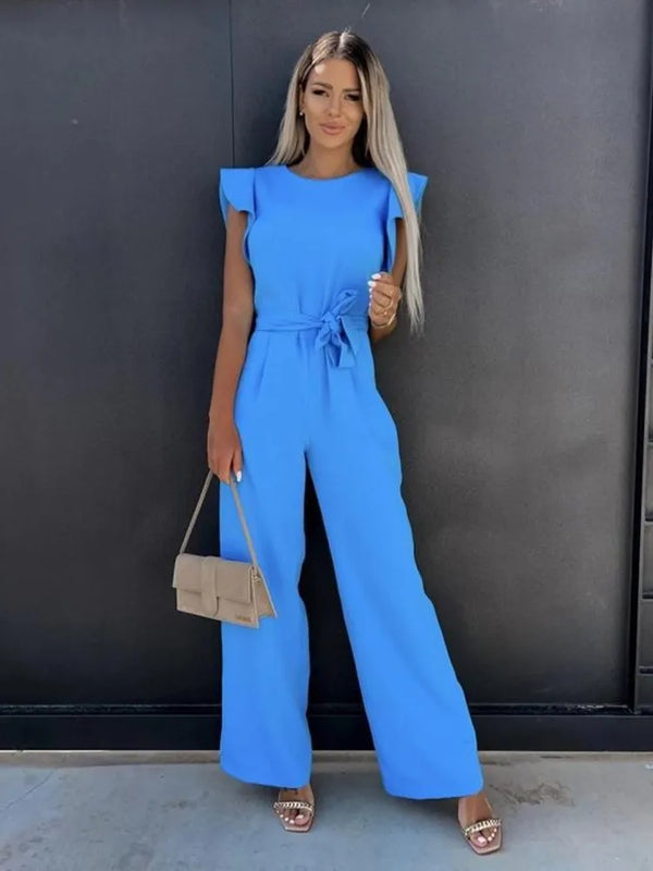 Combinaison large à manches volantes - tenue estivale chic pour toutes les occasions