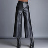 Pantalons en cuir pour femmes, coupe large, style chic et décontracté - pantalon en simili cuir tendance pour le quotidien