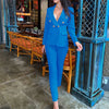 Ensemble blazer et pantalon ajusté pour femmes - tenue professionnelle élégante