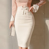 Jupe crayon - design blanc classique taille haute