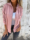 Veste en corduroy - veste zippée légère pour femmes