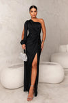 Robe de cocktail femme en satin asymétrique - mode chic pour vos soirées