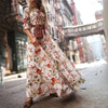 Robe maxi femme élégante à imprimé floral avec ceinture - pour les occasions formelles