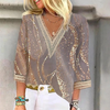 Blouse légère à col en v pour femme - tunique élégante pour des sorties décontractées