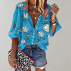 Blouse légère à imprimé floral pour femmes - tenue décontractée à coupe ample