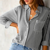 Blouse rayée pour femmes, coupe décontractée en tissu doux - chemise casual polyvalente pour le quotidien