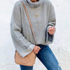 Pull en maille oversize pour femmes - design élégant avec col cheminée pour un look décontracté